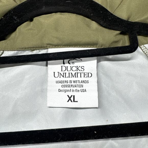 Ducks Unlimited Olive Spellout Waterproof Lightweight Full Zip Hooded Jacket XL - Picture 4 of 10